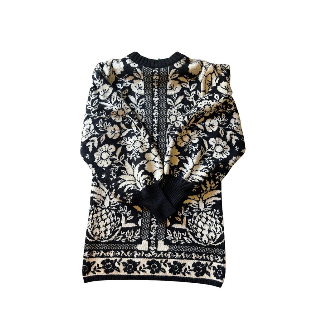 FARM Rio Women's Black Pineapple Garden Mini Sweater Dress.  Medium - Picture 2 of 7